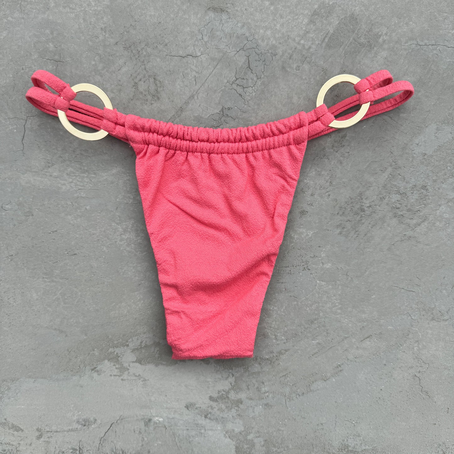 Seashore Textured Coral Delight Kayla Bikini Bottom