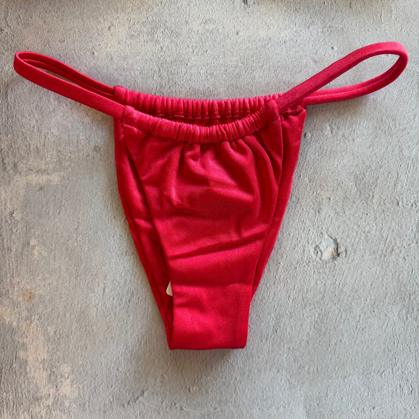 Scarlet Red Minimalist Curtain Bikini Bottom