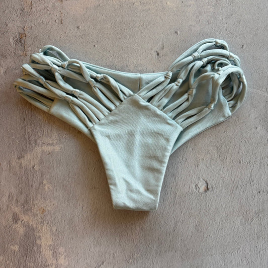 Moody Blue Cheeky Macrame Bikini Bottom