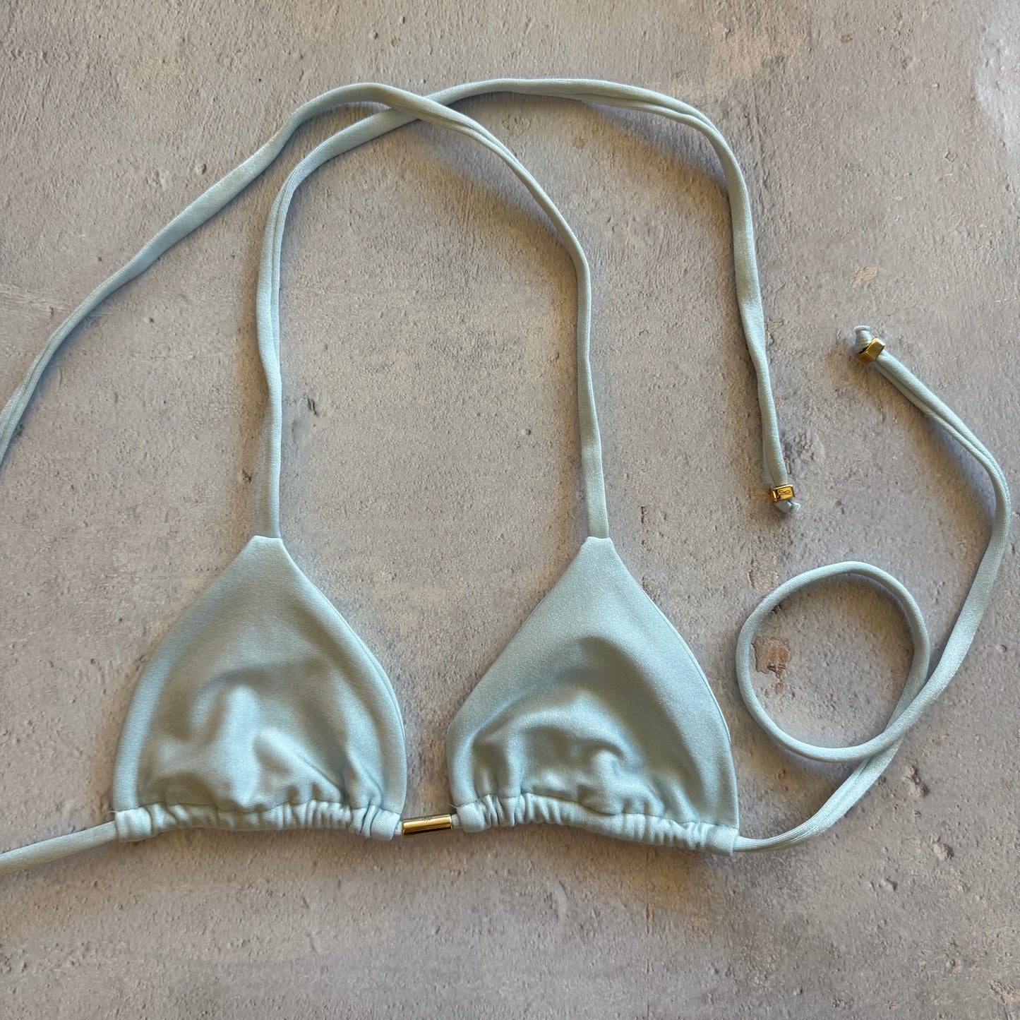 Moody Blue Triangle Bikini Top