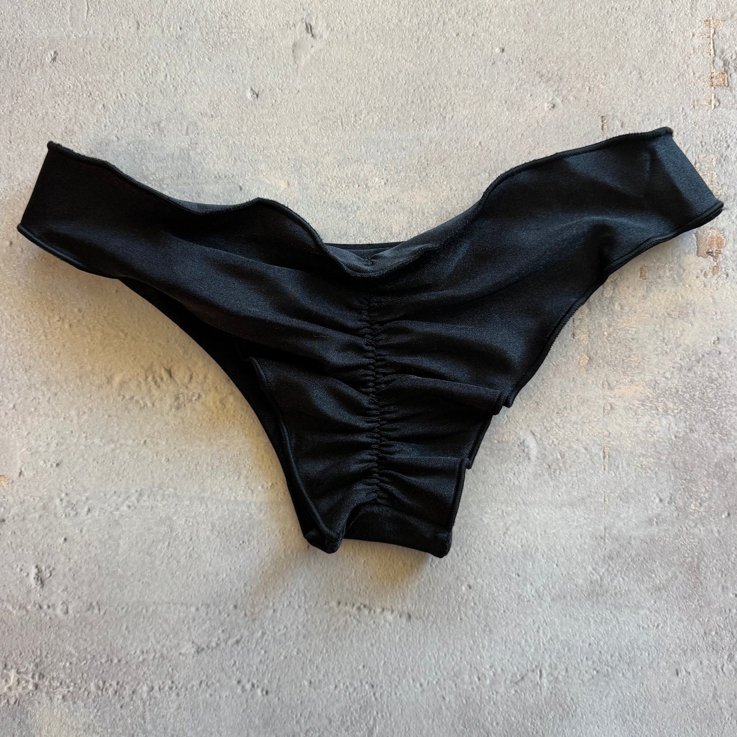 Glossy Black Lili Ripple Bikini Bottom