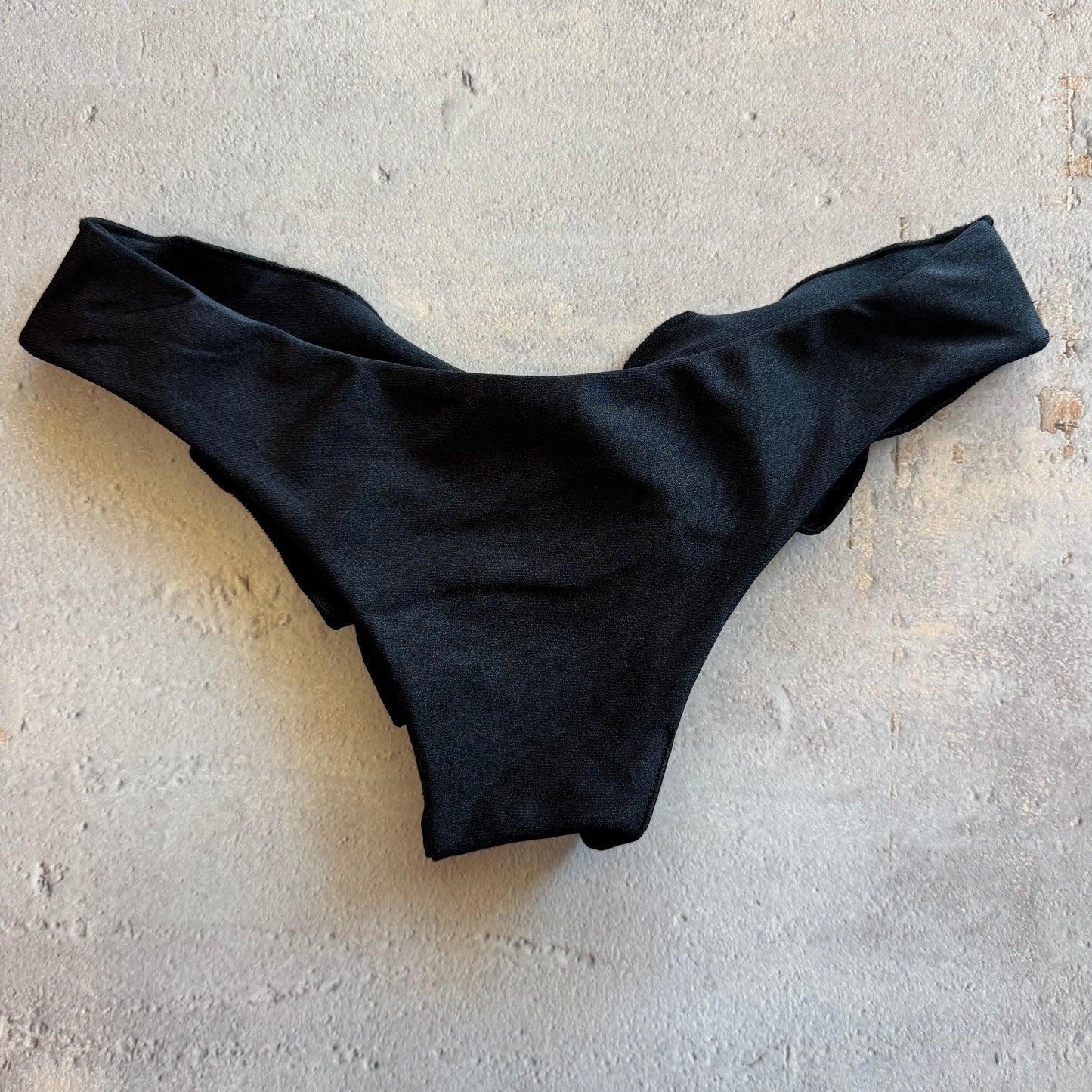 Glossy Black Lili Ripple Bikini Bottom