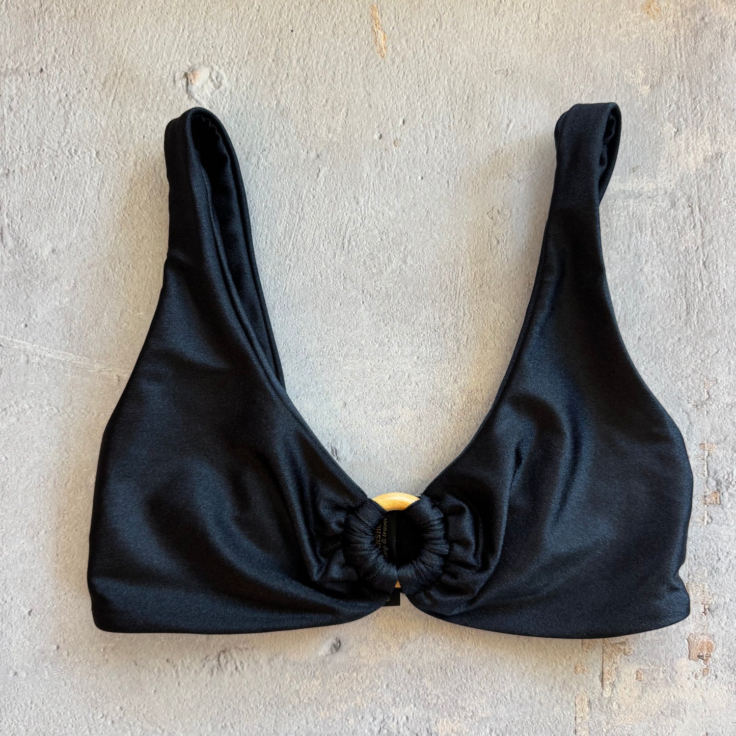 Glossy Black Cassia Bikini Top