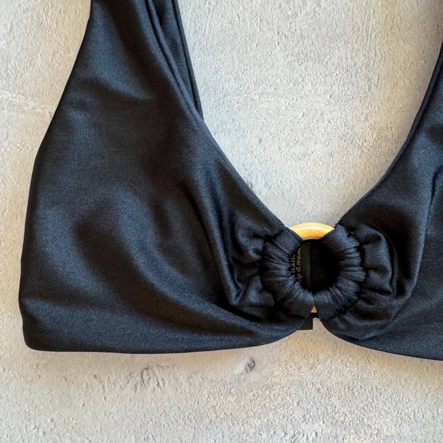Glossy Black Cassia Bikini Top