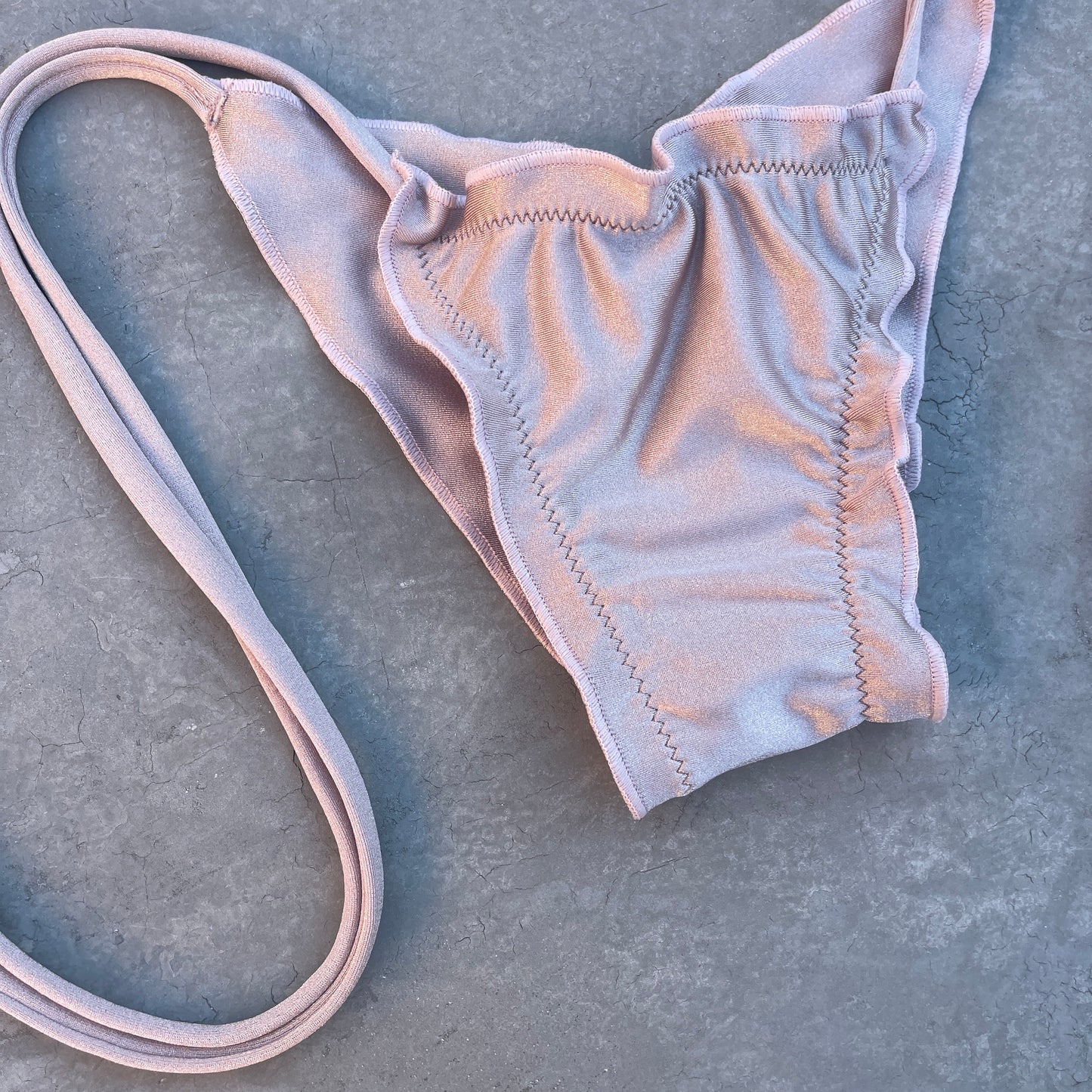 Champagne Sand Ripple Side Tie Bikini Bottom