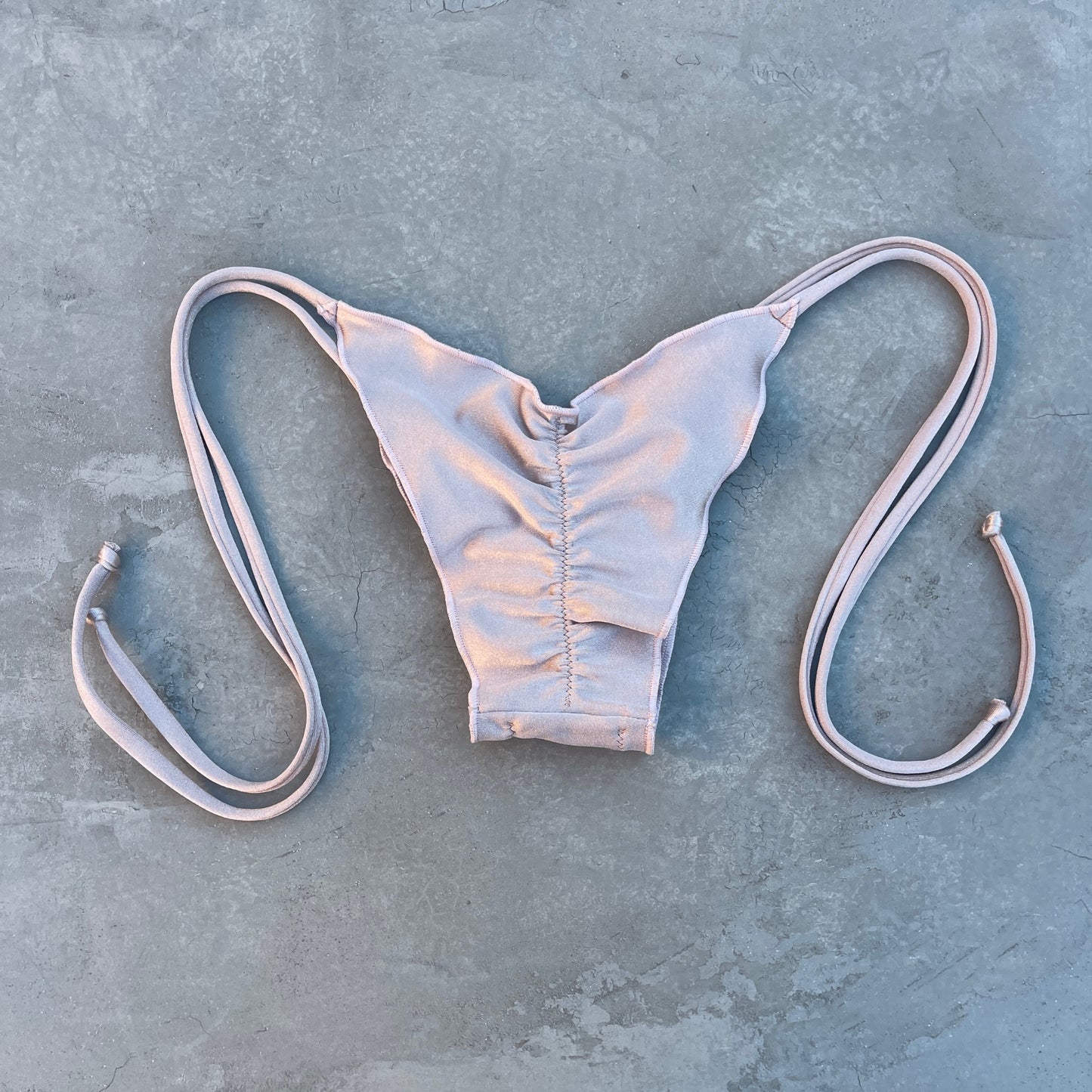 Champagne Sand Ripple Side Tie Bikini Bottom