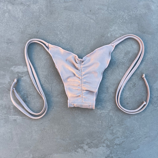 Champagne Sand Ripple Side Tie Bikini Bottom