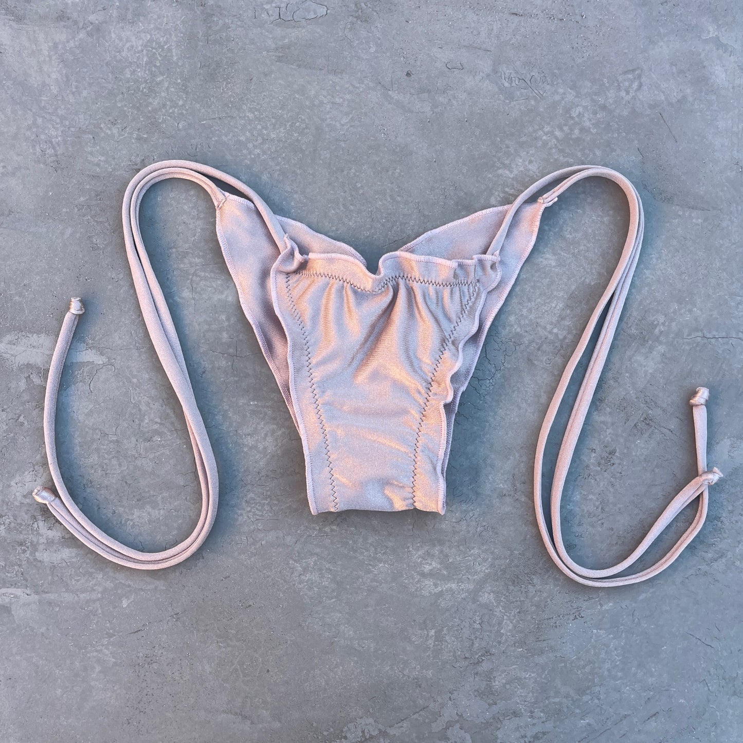 Champagne Sand Ripple Side Tie Bikini Bottom