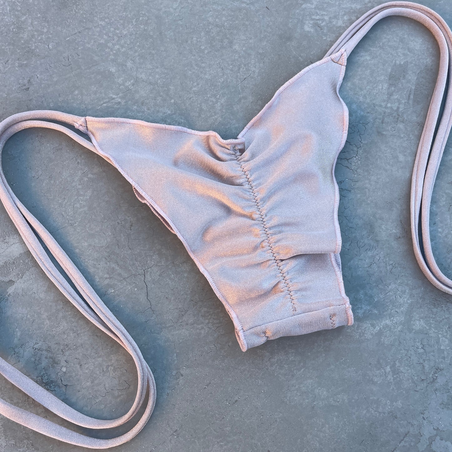 Champagne Sand Ripple Side Tie Bikini Bottom