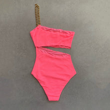 Load image into Gallery viewer, Neon Pink Flamingo Laura One Piece
