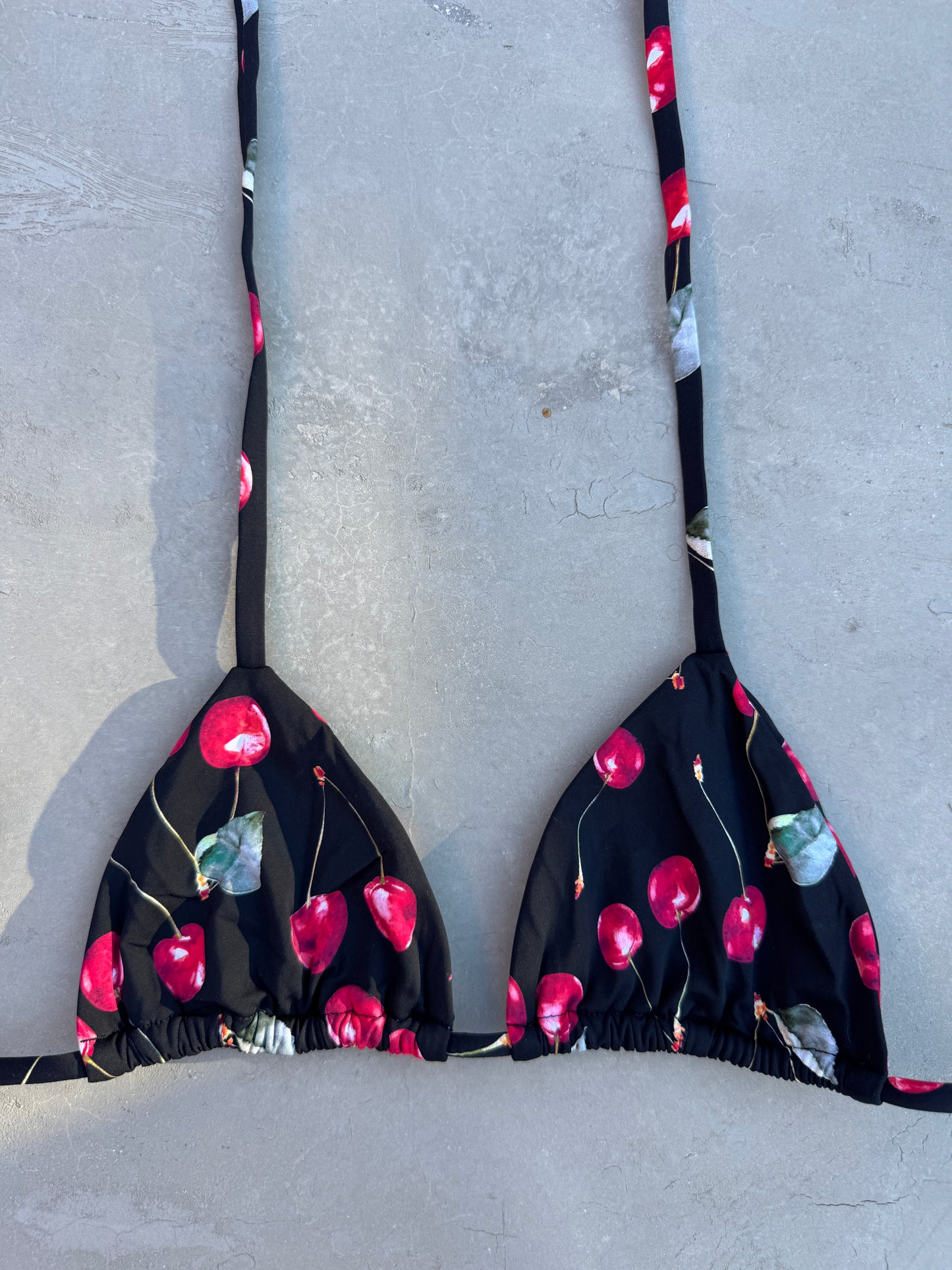 The Cherry Set Triangle Bikini Top