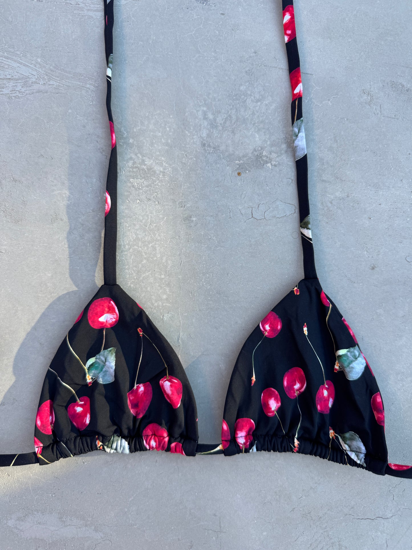 The Cherry Set Triangle Bikini Top