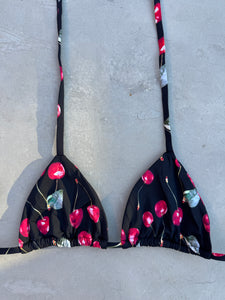 The Cherry Set Triangle Bikini Top