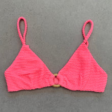 Load image into Gallery viewer, Neon Pink Flamingo Textured Agatha Bikini Top

