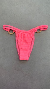 Neon Pink Flamingo Textured Kayla Bikini Bottom