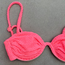 Load image into Gallery viewer, Neon Pink Flamingo Textured Ayra Bikini Top
