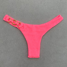 Load image into Gallery viewer, Neon Pink Flamingo Textured Bia Rings Bikini Bottom
