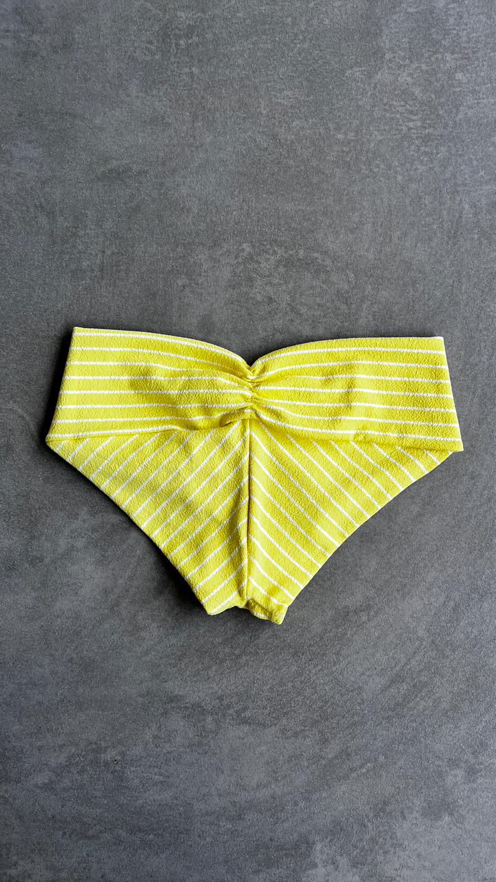 Yellow & White Seashore Striped Textured Melissa Bikini Bottom