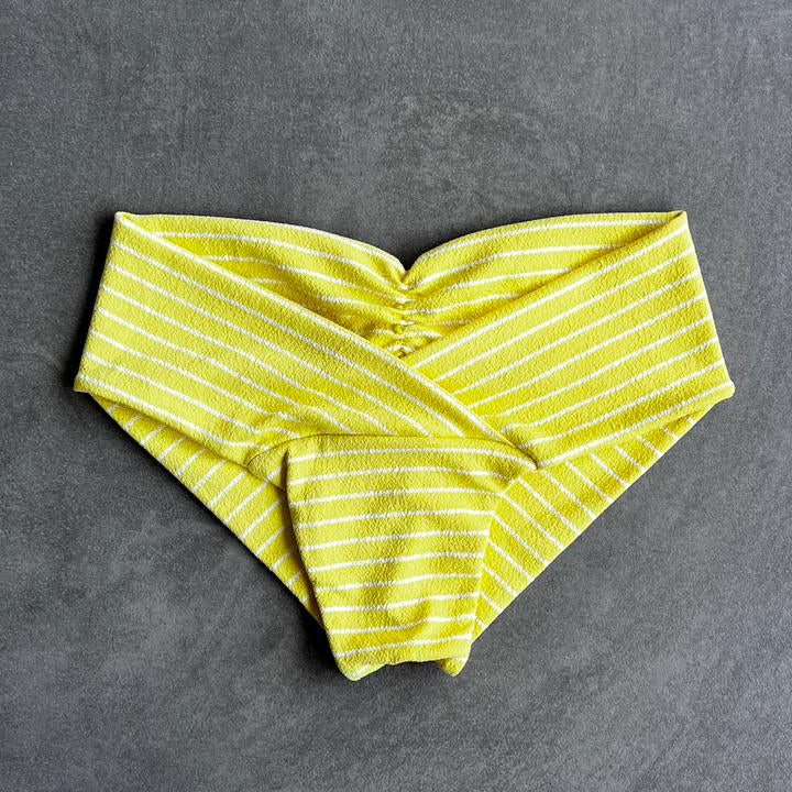 Yellow & White Seashore Striped Textured Melissa Bikini Bottom