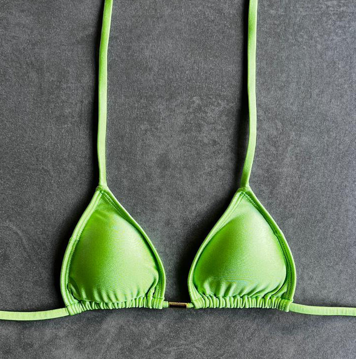 Lime Green Triangle Bikini Top