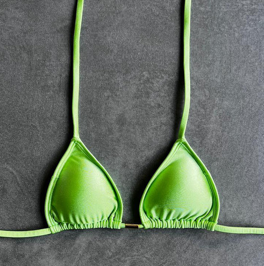 Lime Green Triangle Bikini Top