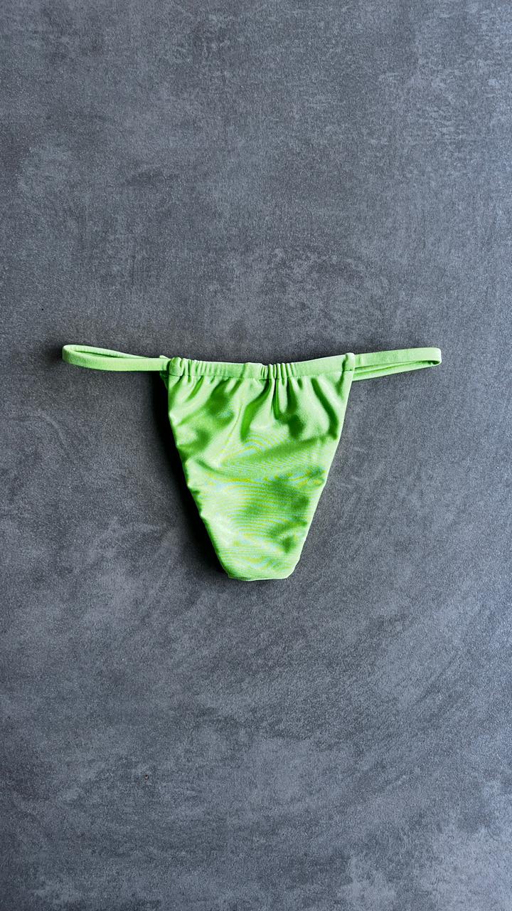 Lime Green Minimalist Curtain Bikini Bottom