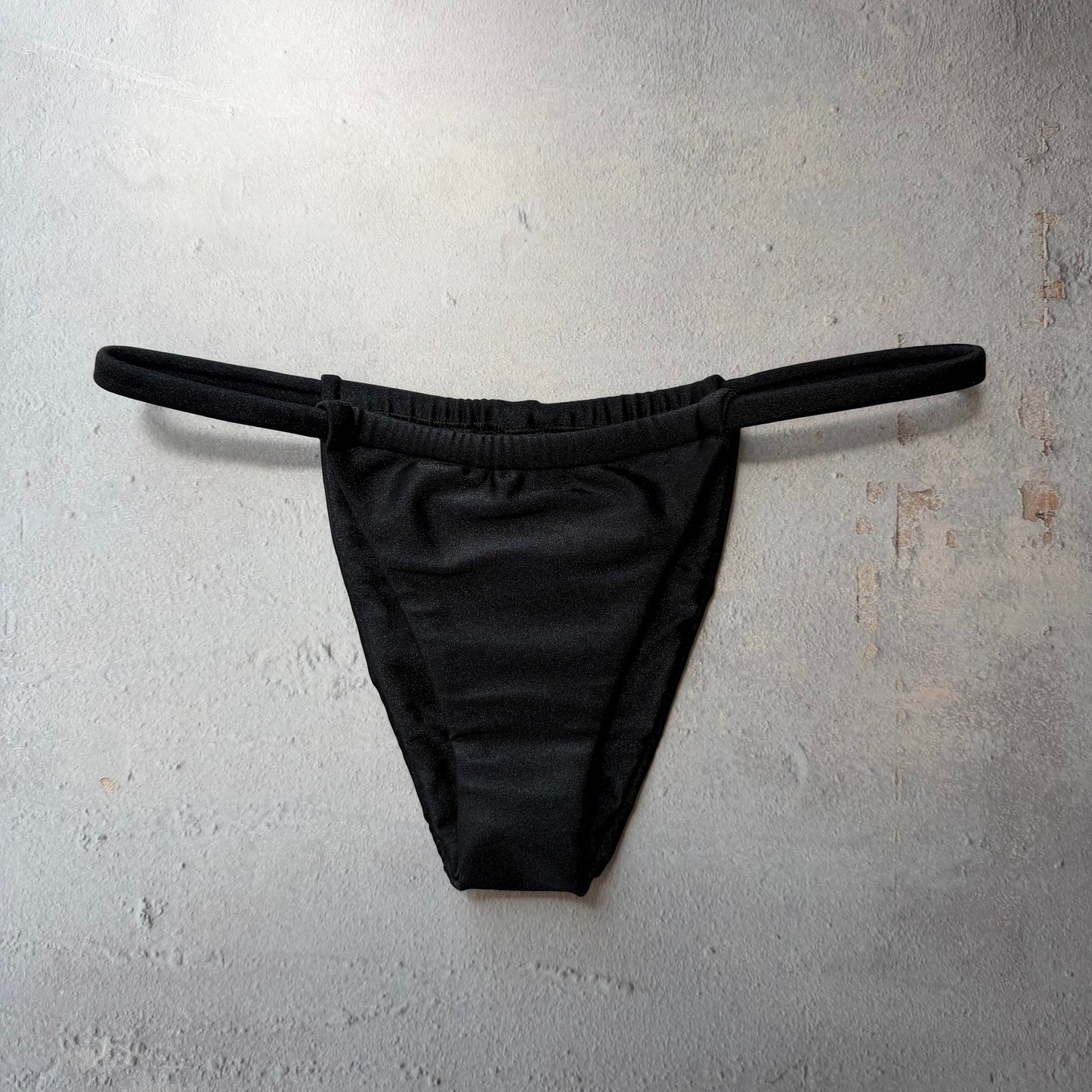 Glossy Minimalist Curtain Bikini Bottom