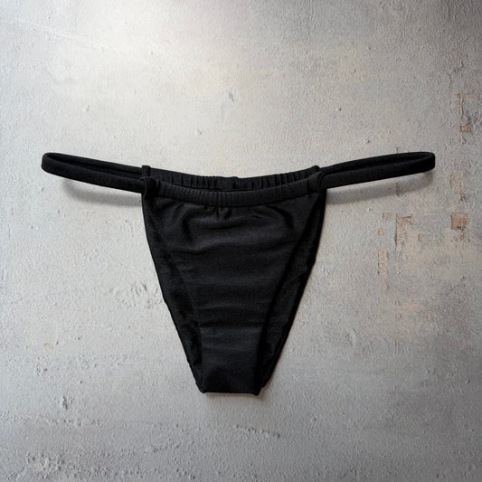 Glossy Minimalist Curtain Bikini Bottom