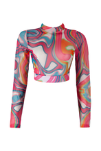 Load image into Gallery viewer, Vibrant Dreams Pants and Long Sleeves Crop Top Set
