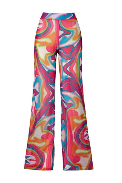 Vibrant Dreams Pants and Long Sleeves Crop Top Set