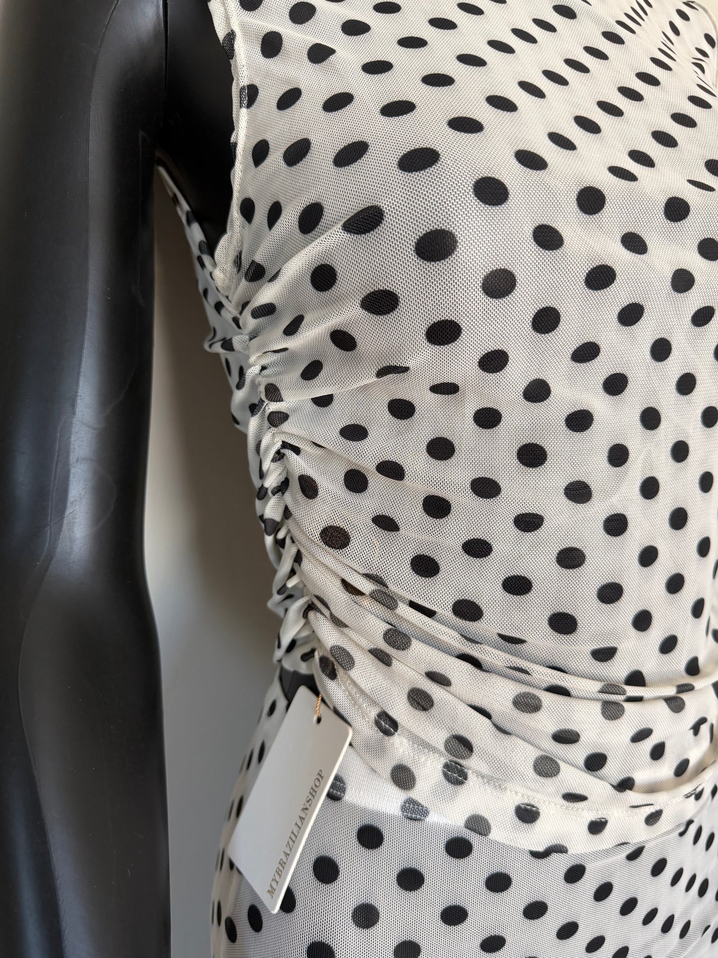 Polka Dots Mesh Tule Tank Crop Top