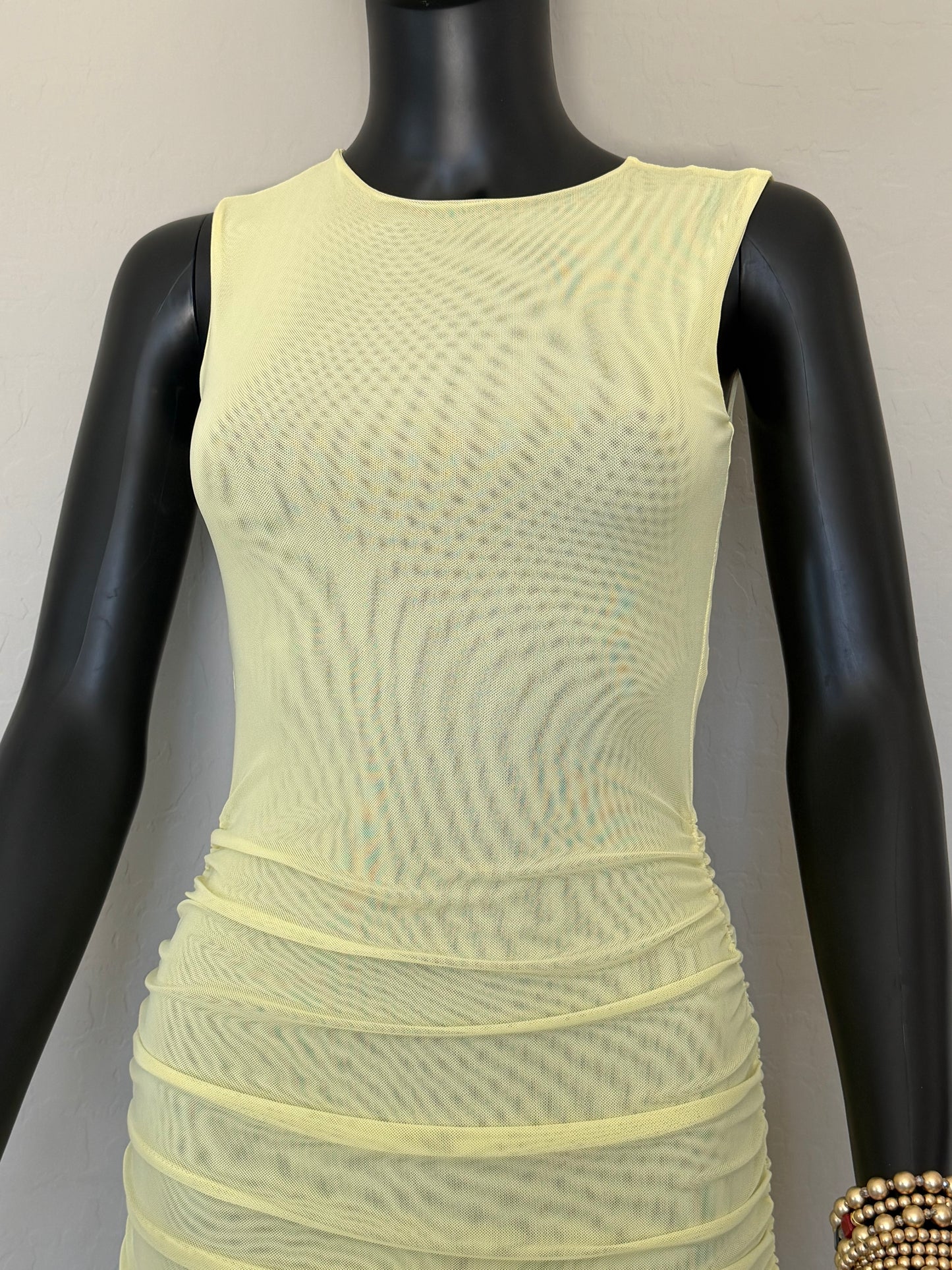 Yellow Mesh Tule Dress