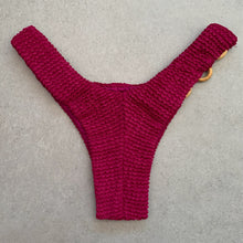 Load image into Gallery viewer, WineBerry Textured Bia Rings Bikini Bottom
