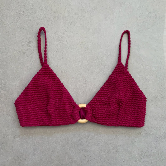 WineBerry Textured Agatha Bikini Top