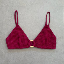 Load image into Gallery viewer, WineBerry Textured Agatha Bikini Top
