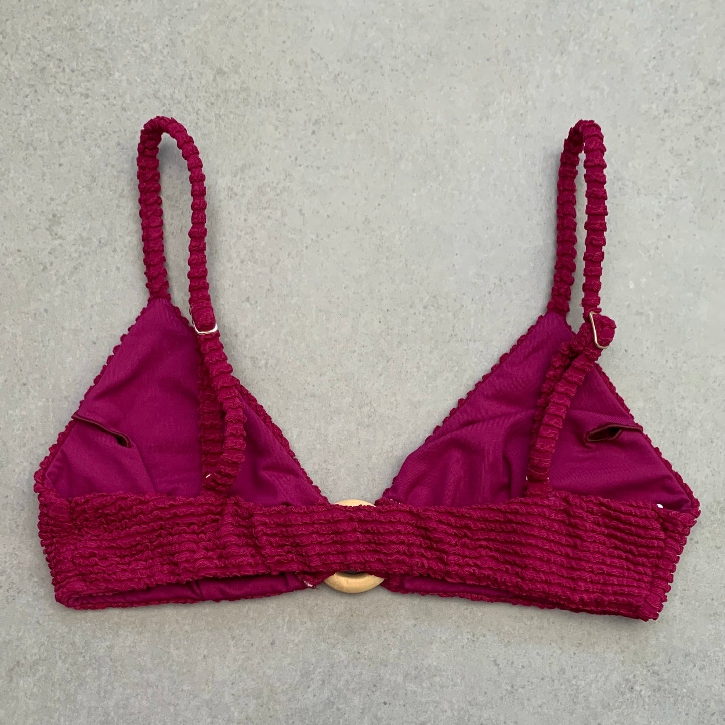 WineBerry Textured Agatha Bikini Top