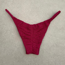 Load image into Gallery viewer, WineBerry Textured Tanga Bikini Bottom
