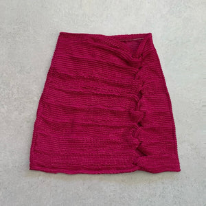 Hooked On You WineBerry Textured Skirt