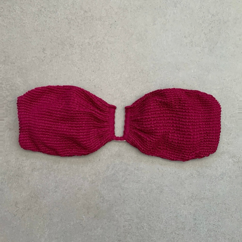 WineBerry Textured Mirella Strapless Bikini Top