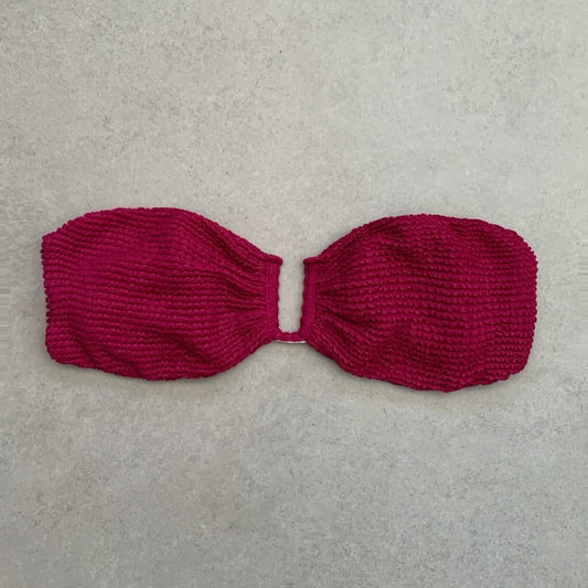 WineBerry Textured Mirella Strapless Bikini Top