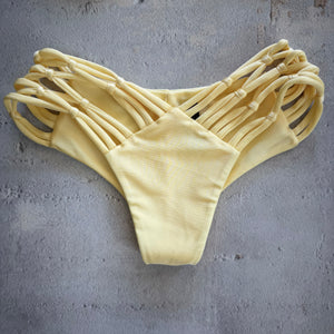 Butter Yellow Cheeky Macrame Bikini Bottom