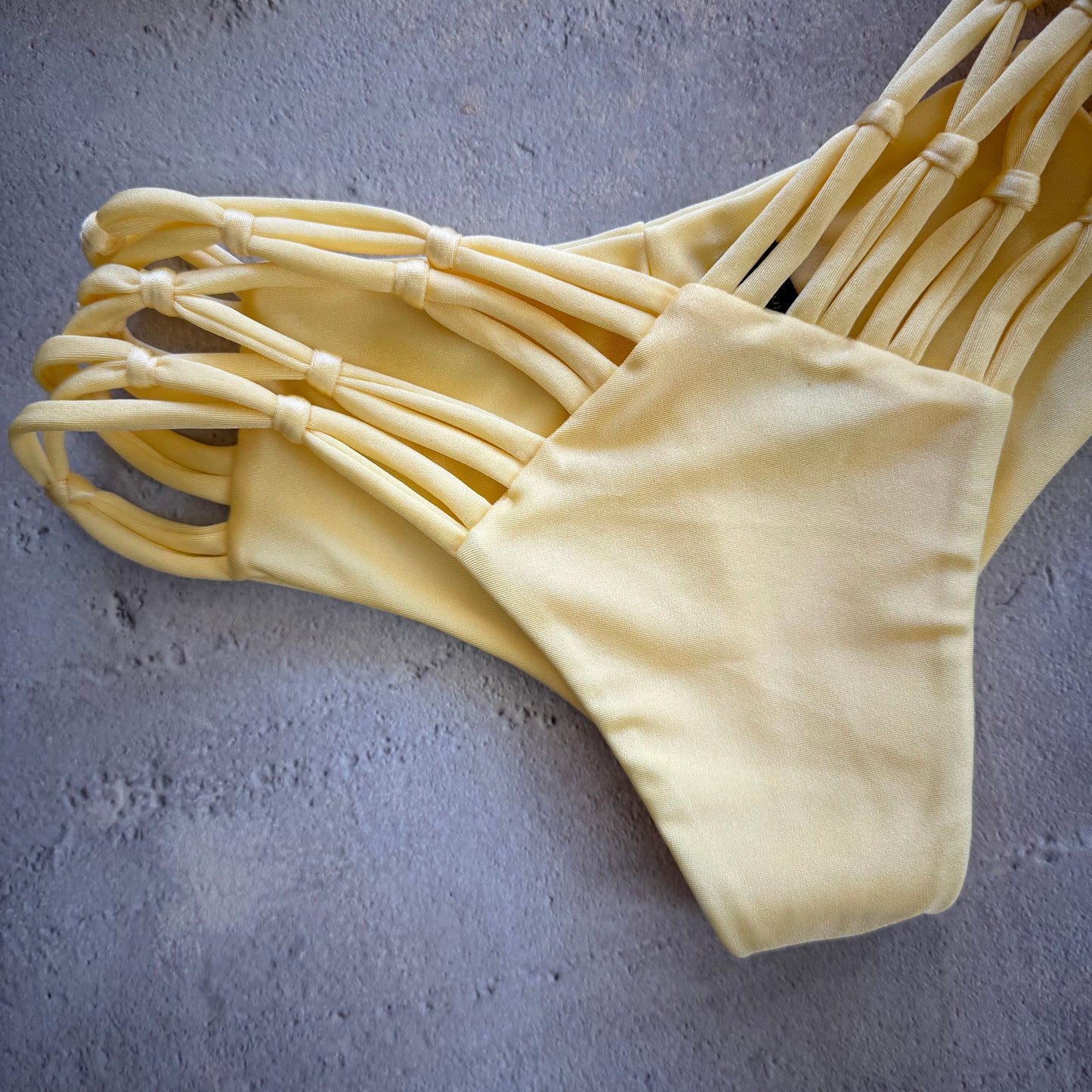 Butter Yellow Cheeky Macrame Bikini Bottom