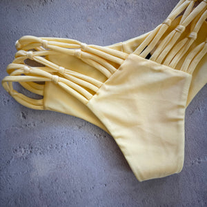 Butter Yellow Cheeky Macrame Bikini Bottom