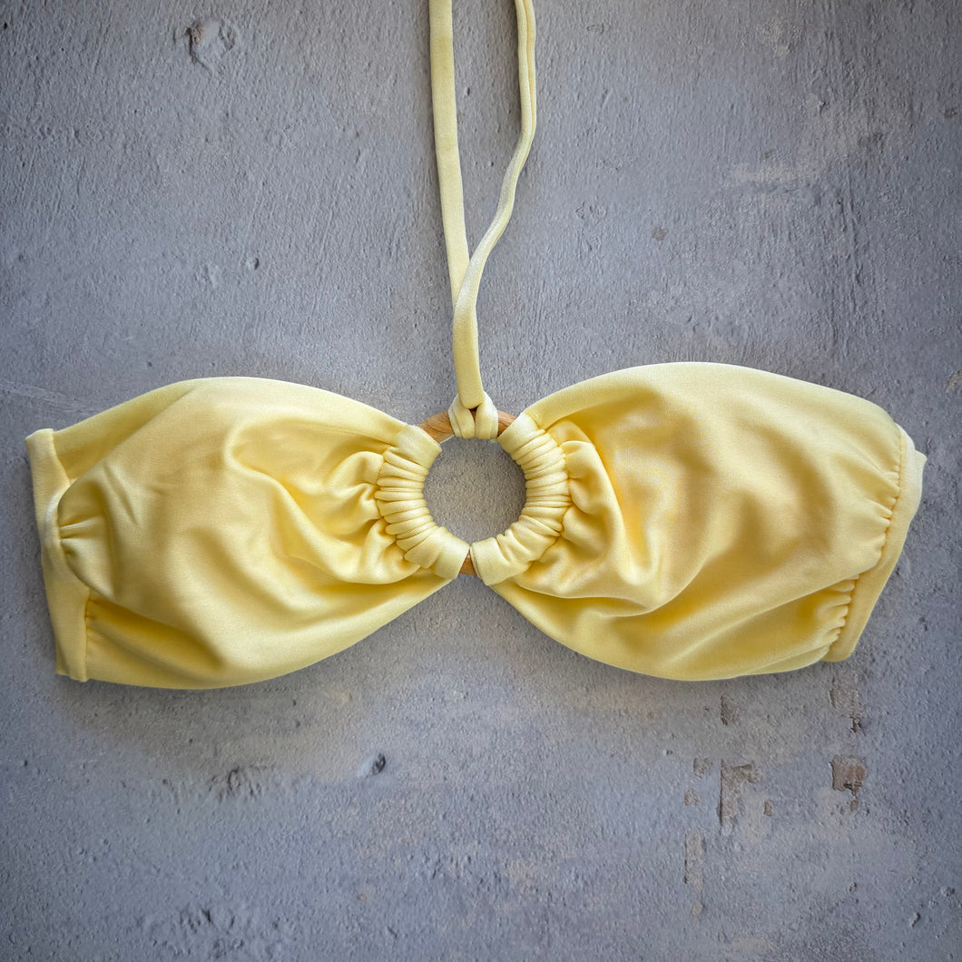 Butter Yellow Strapless Bikini Top
