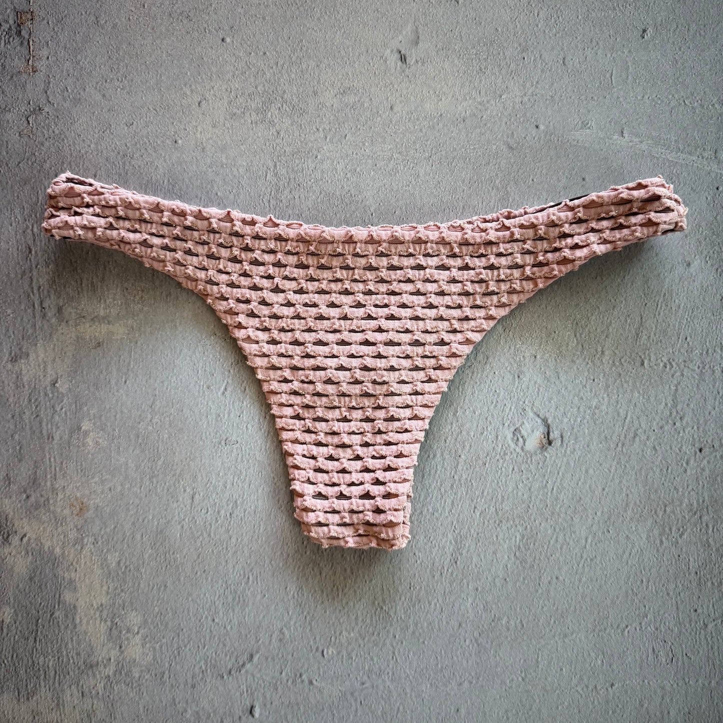 Pink Morganite Mermaid Weave Textured Kiki Bikini Bottom