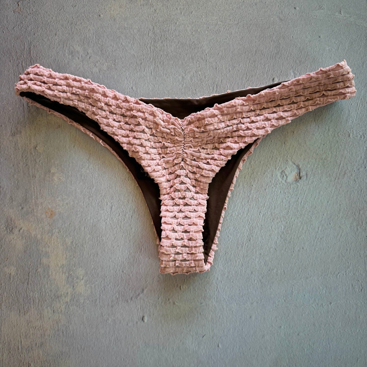 Pink Morganite Mermaid Weave Textured Kiki Bikini Bottom