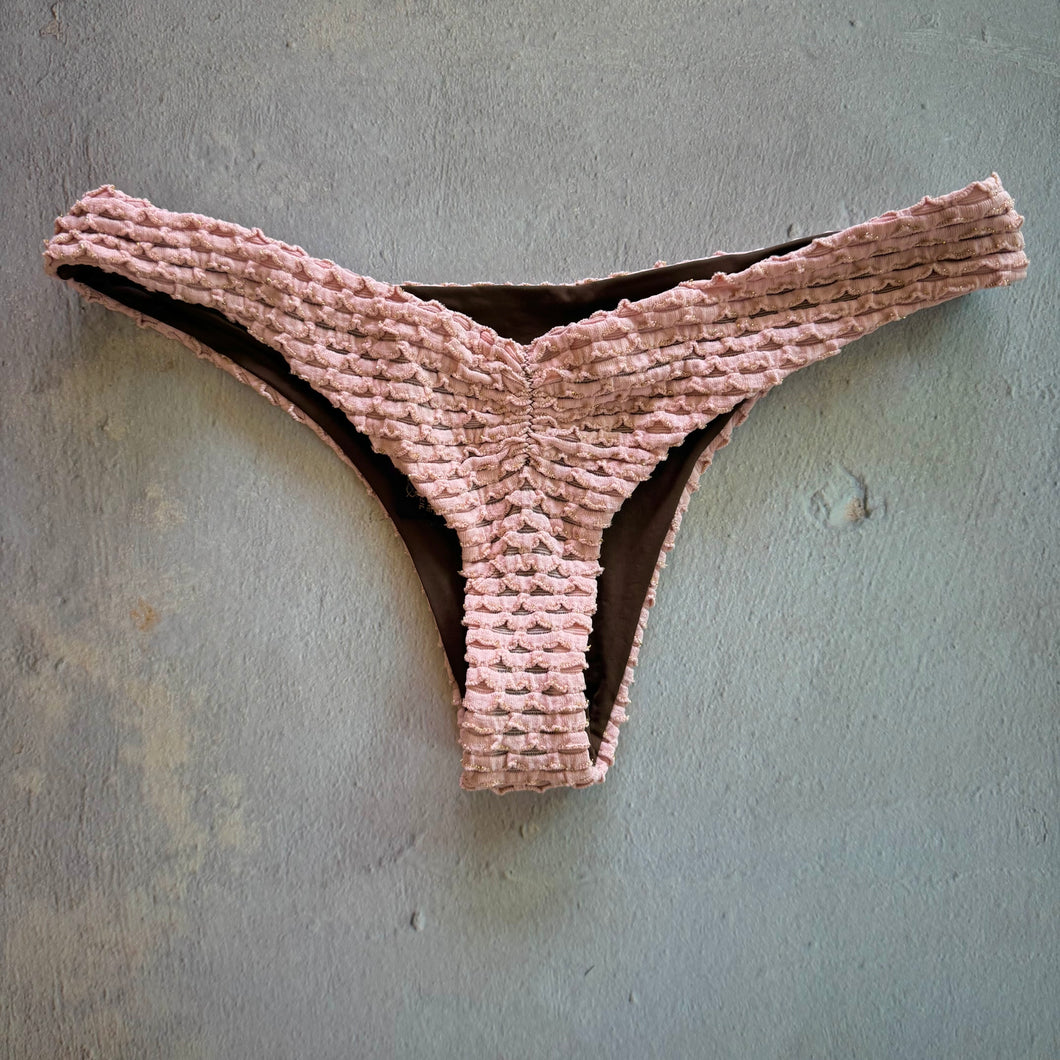 Pink Morganite Mermaid Weave Textured Kiki Bikini Bottom