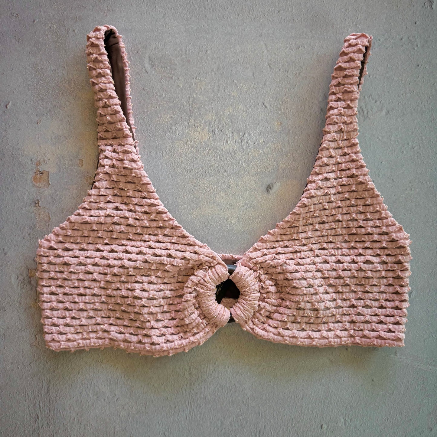 Pink Morganite Mermaid Weave Textured Cassia Bikini Top