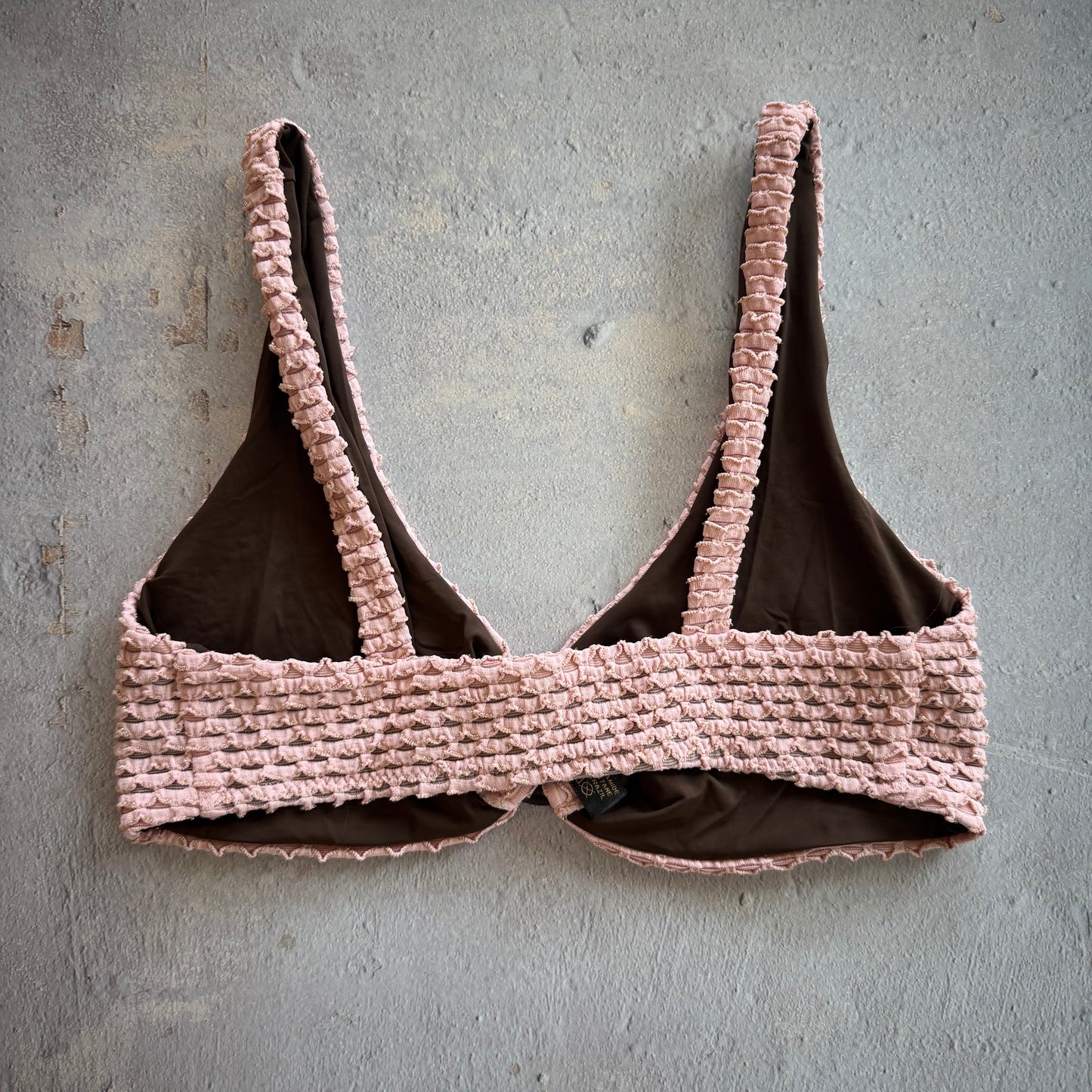 Pink Morganite Mermaid Weave Textured Cassia Bikini Top