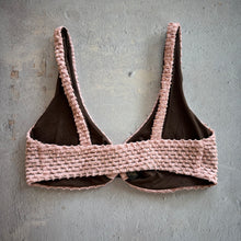 Load image into Gallery viewer, Pink Morganite Mermaid Weave Textured Cassia Bikini Top
